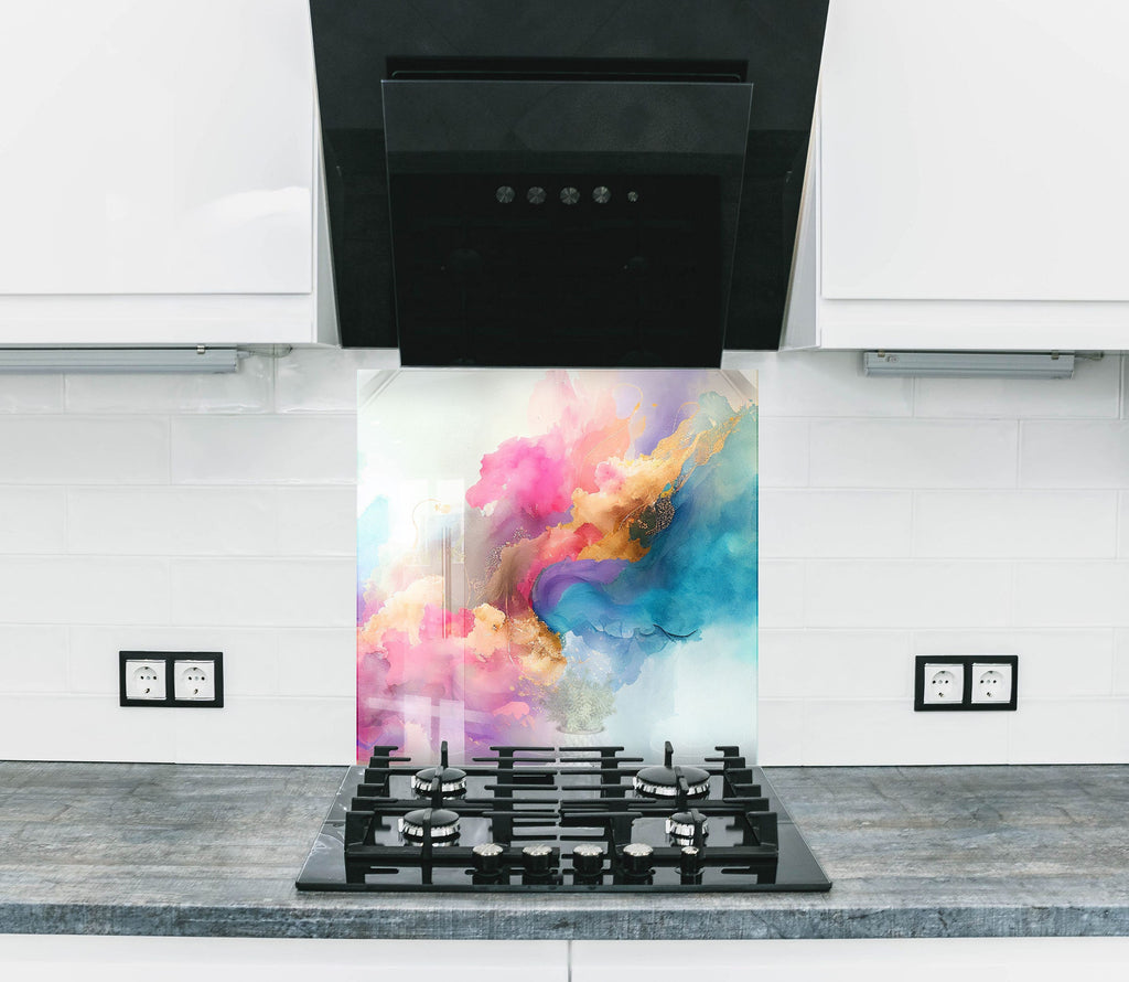 Abstract Tempered Glass Backsplash-BacksplashArtworks