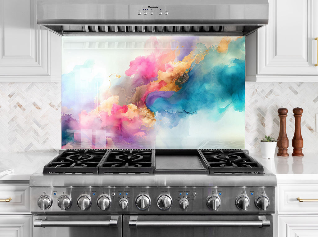Abstract Tempered Glass Backsplash-BacksplashArtworks