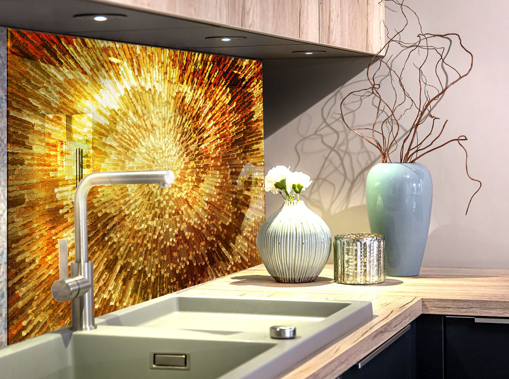 Abstract Tempered Glass Backsplash-BacksplashArtworks
