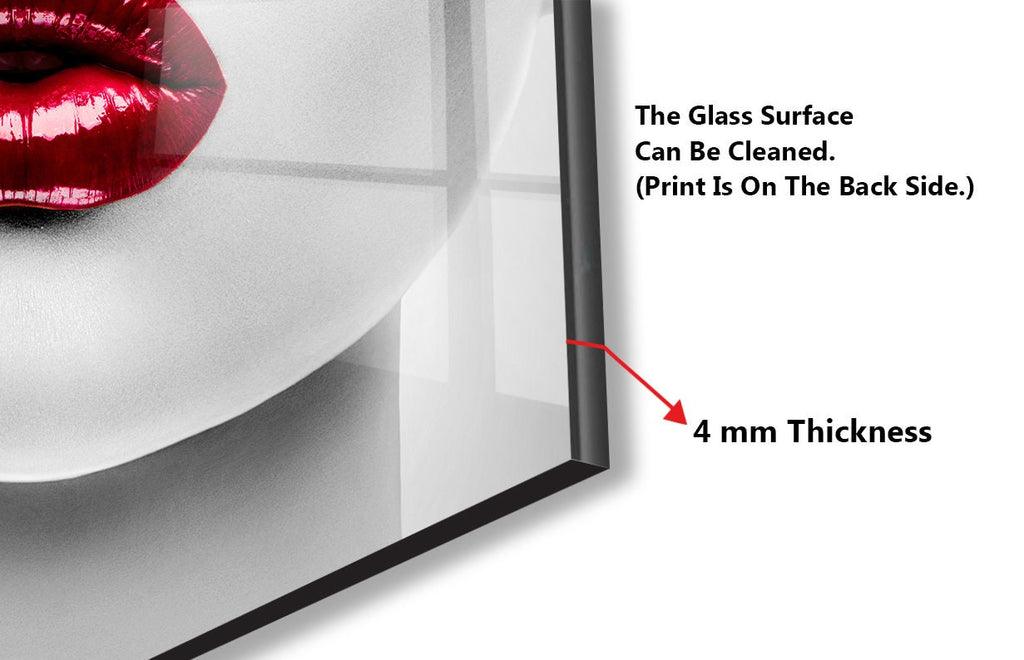 Red Lips - Glass Kitchen Backsplash-BacksplashArtworks
