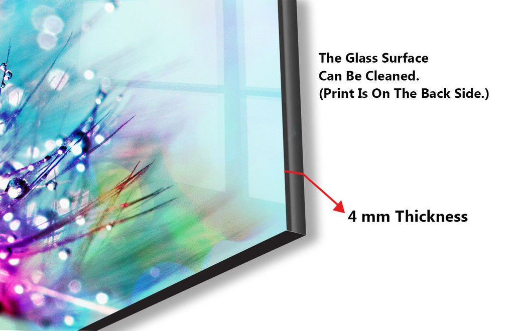 Botanical Floral Tempered Glass Backsplash-BacksplashArtworks
