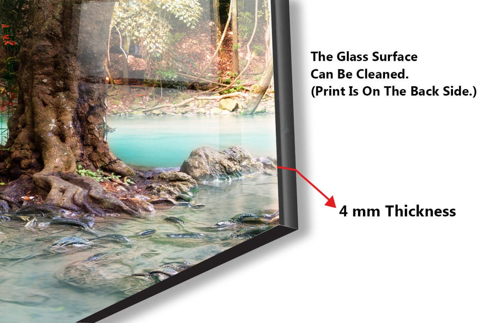 Autumn Waterfall Serenity - Glass Kitchen Backsplash-BacksplashArtworks