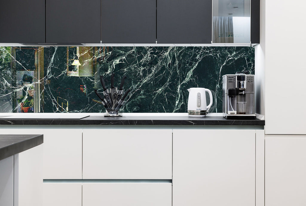 Emerald Marble - Glass Kitchen Backsplash-BacksplashArtworks