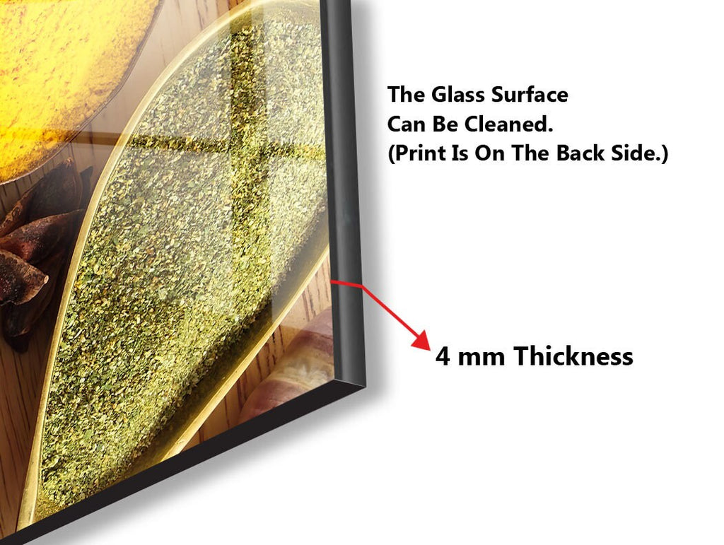 Fiery Spice Fusion - Glass Kitchen Backsplash-BacksplashArtworks