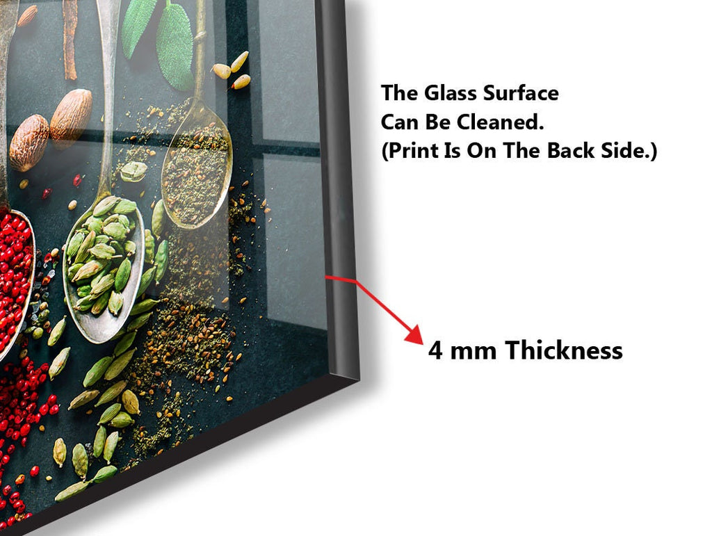 Herbal Spice Symphony - Glass Kitchen Backsplash-BacksplashArtworks