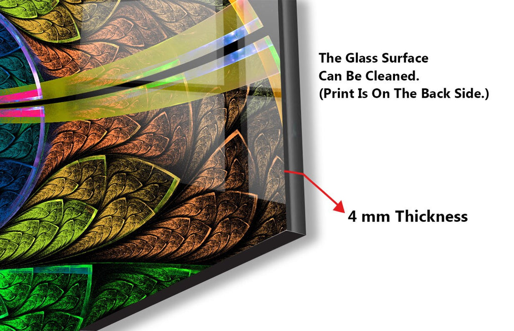 Botanical Floral Tempered Glass Backsplash-BacksplashArtworks