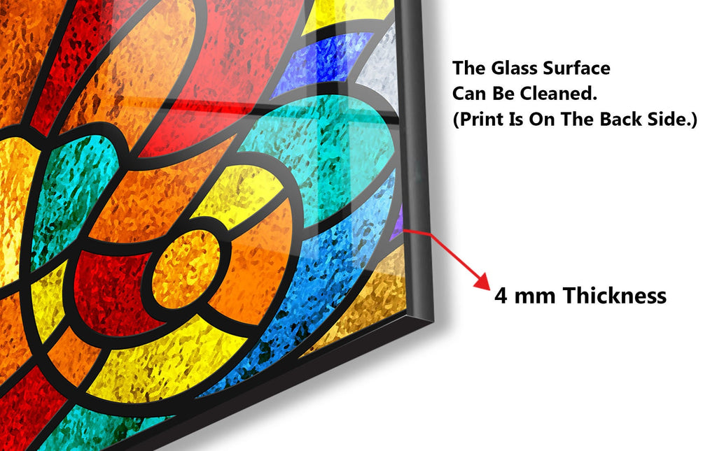 Colorful Classic Stained - Glass Kitchen Backsplash-BacksplashArtworks