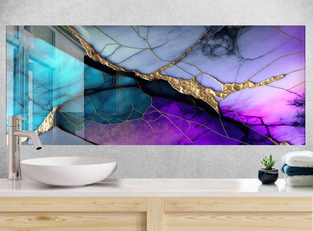 Abstract Tempered Glass Backsplash-BacksplashArtworks