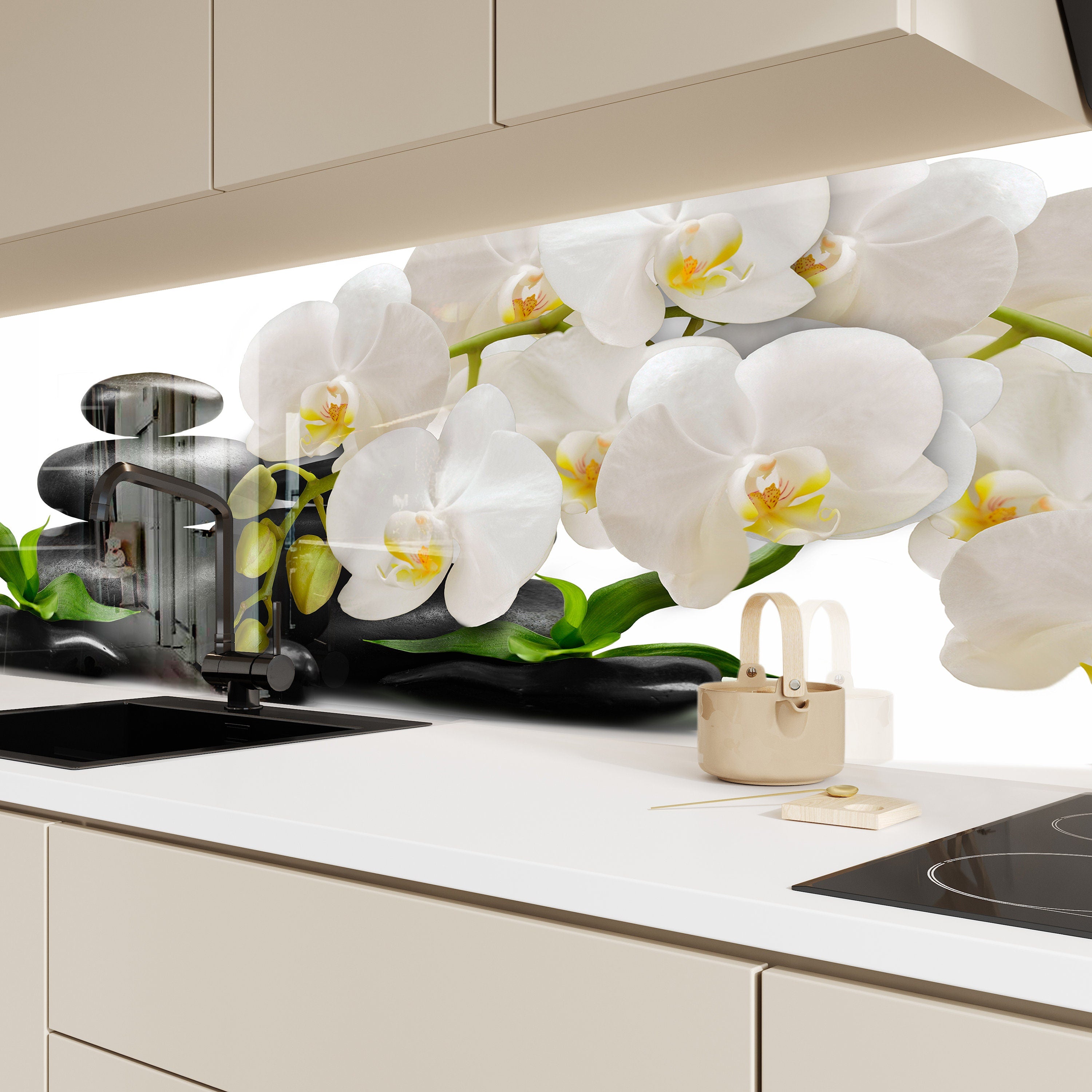 Zen Orchid Harmony Glass Wall Art | Backsplash Artworks ...