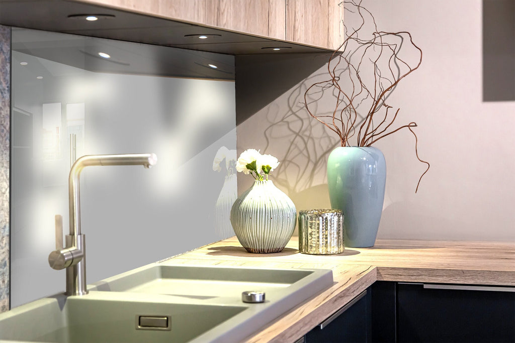 Grey - Glass Kitchen Backsplash-BacksplashArtworks