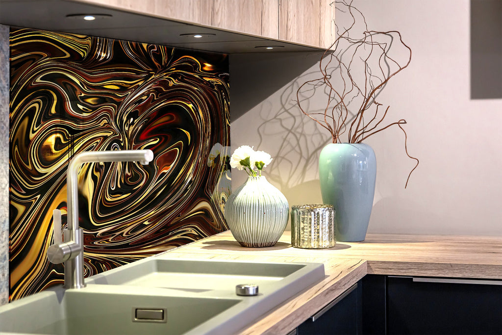 Abstract Tempered Glass Backsplash-BacksplashArtworks