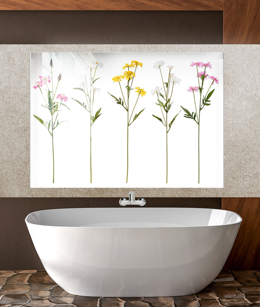 Botanical Floral Tempered Glass Backsplash-BacksplashArtworks