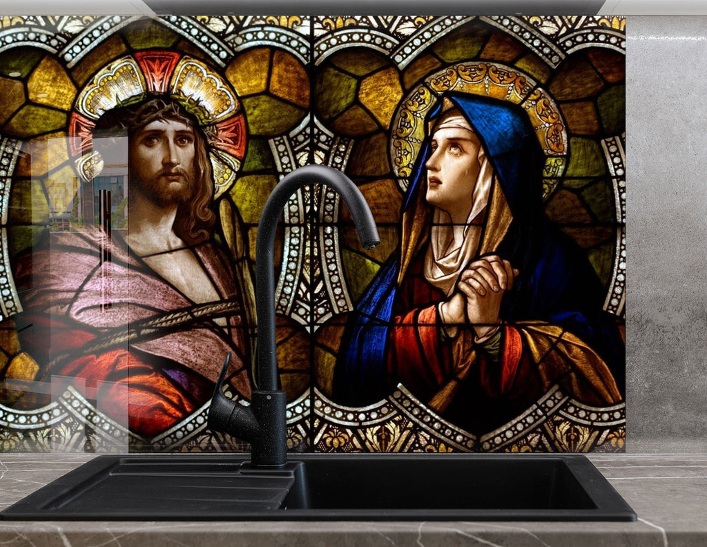 Religious Stained - Glass Kitchen Backsplash-BacksplashArtworks