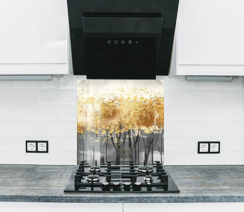 Botanical Floral Tempered Glass Backsplash-BacksplashArtworks