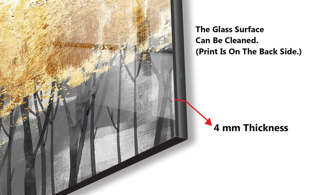 Botanical Floral Tempered Glass Backsplash-BacksplashArtworks