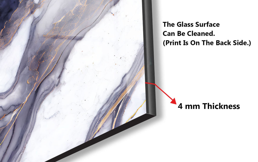 Purple & Gold Marble - Glass Kitchen Backsplash-BacksplashArtworks