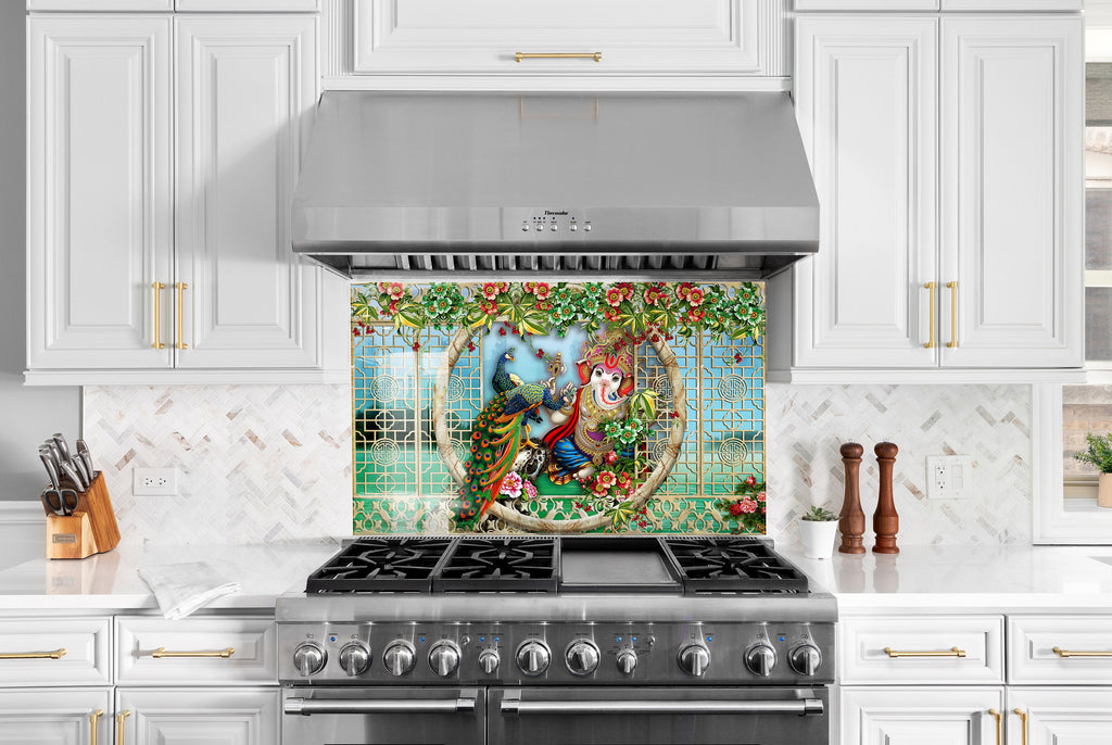 Divine Harmony Stained - Glass Kitchen Backsplash-BacksplashArtworks
