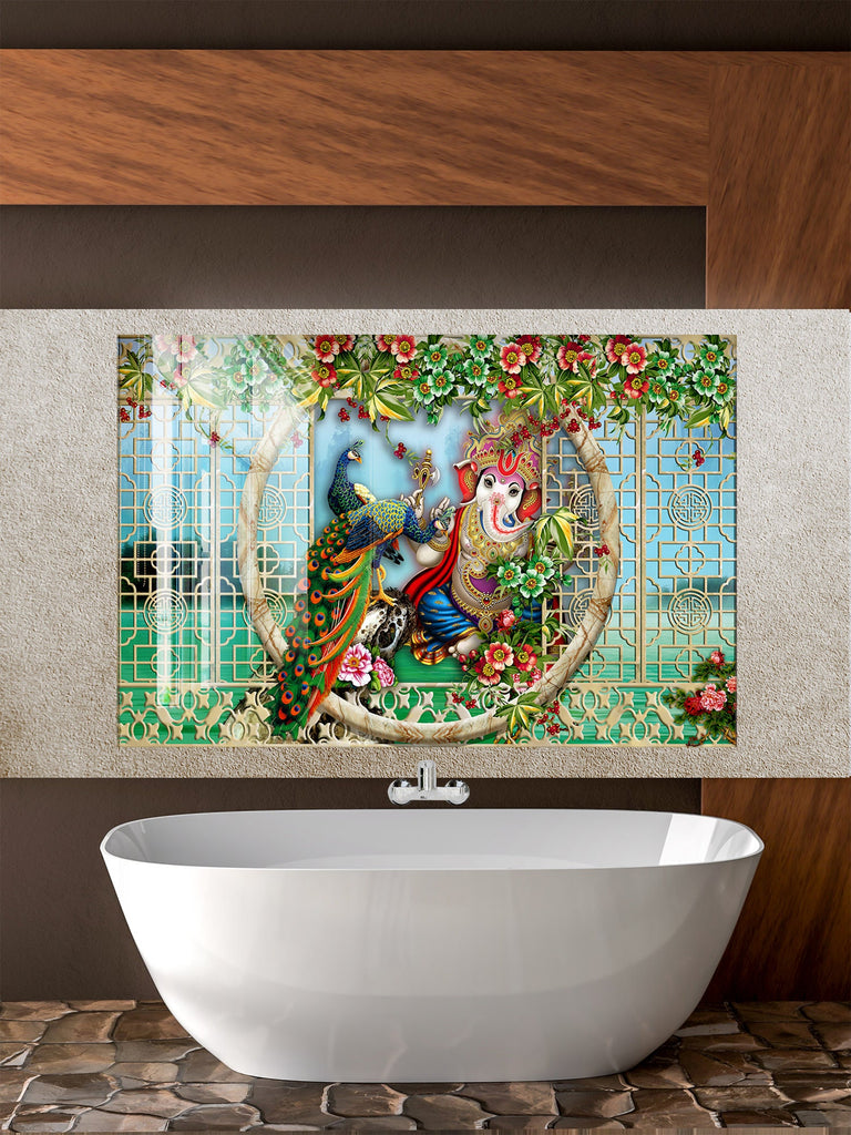 Divine Harmony Stained - Glass Kitchen Backsplash-BacksplashArtworks