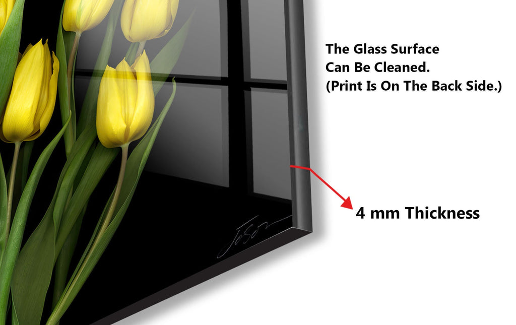 Botanical Floral Tempered Glass Backsplash-BacksplashArtworks