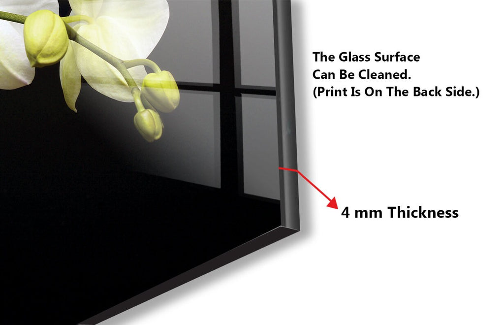 Botanical Floral Tempered Glass Backsplash-BacksplashArtworks