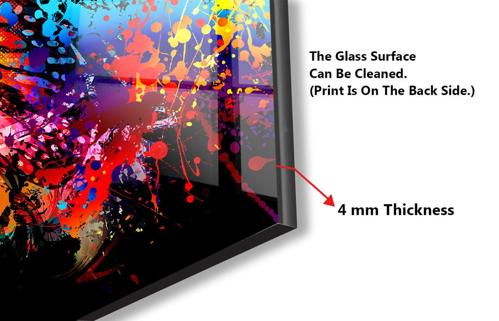 Vibrant Abstract Eye - Glass Kitchen Backsplash-BacksplashArtworks