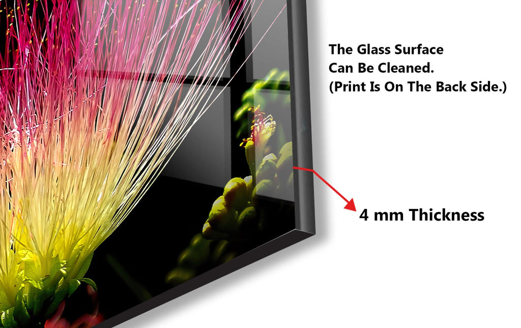 Botanical Floral Tempered Glass Backsplash-BacksplashArtworks