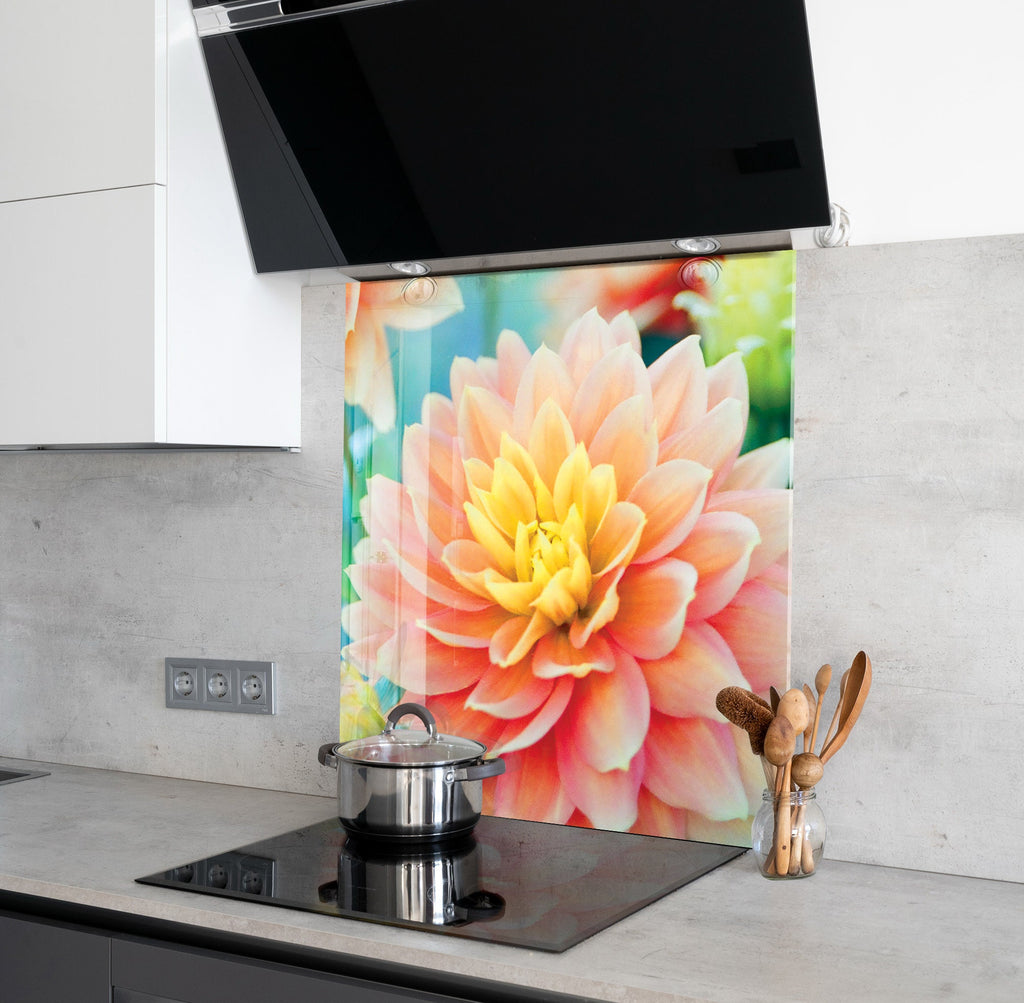 Pink Rose Tempered Glass Backsplash-BacksplashArtworks