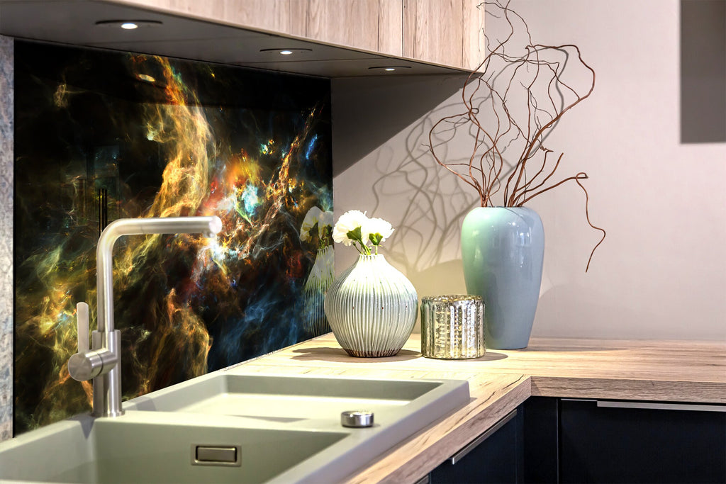 Abstract Tempered Glass Backsplash-BacksplashArtworks
