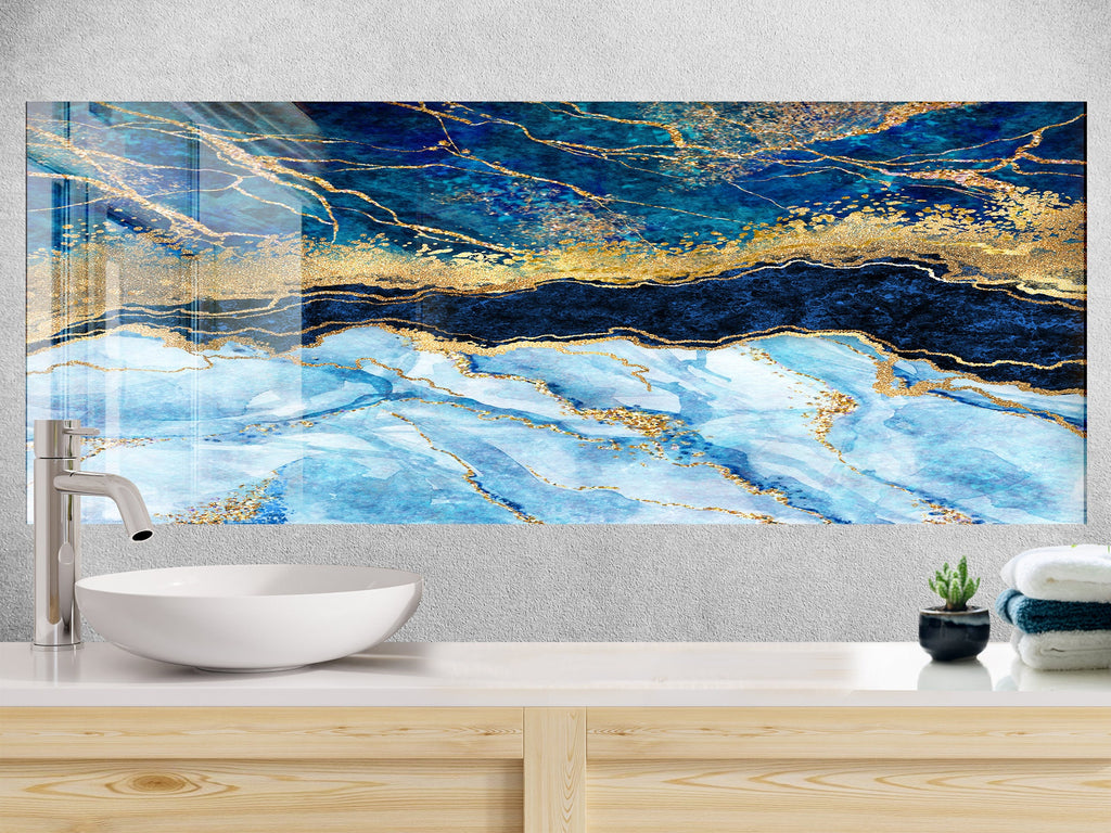 Abstract Tempered Glass Backsplash-BacksplashArtworks