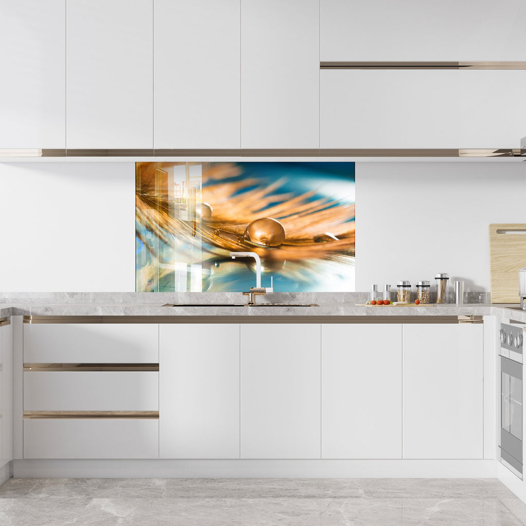 Elegant Water Droplet - Glass Kitchen Backsplash-BacksplashArtworks