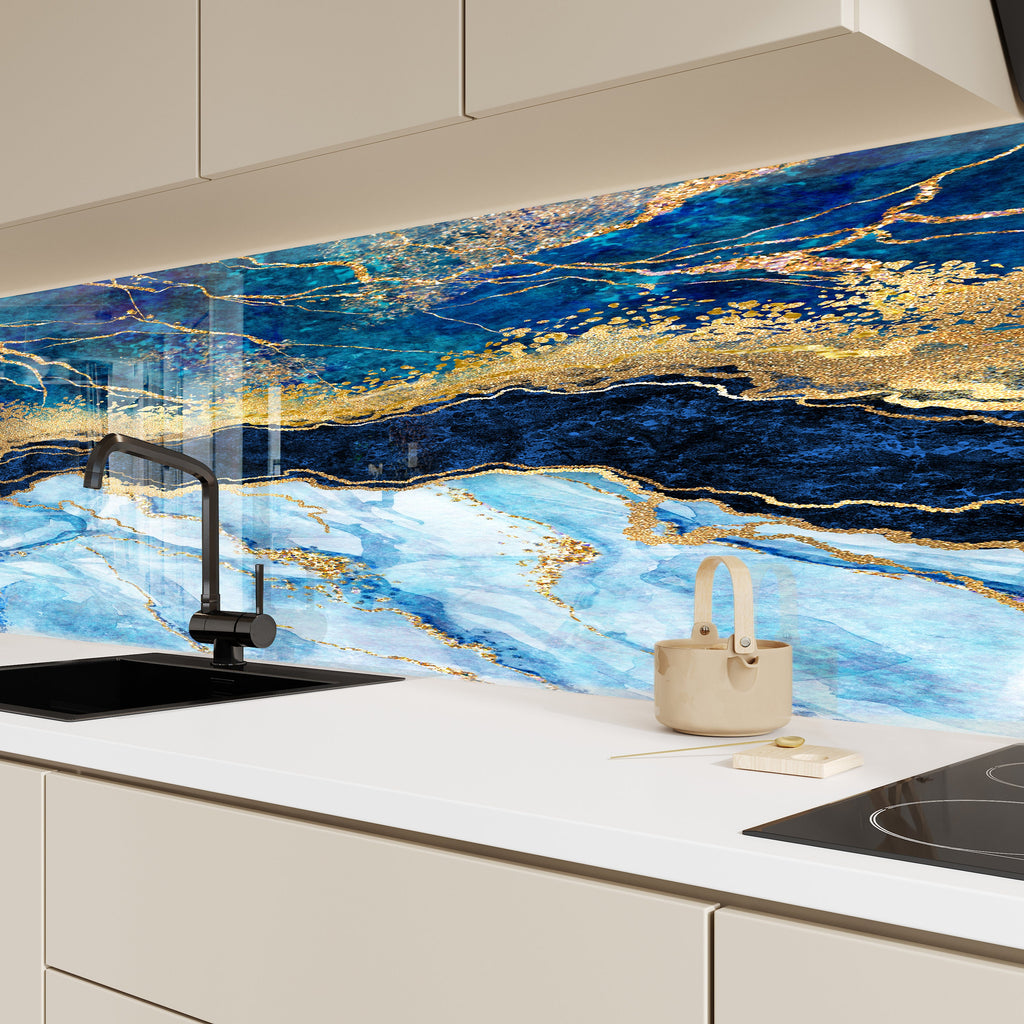 Abstract Tempered Glass Backsplash-BacksplashArtworks