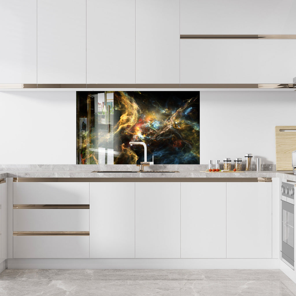 Abstract Tempered Glass Backsplash-BacksplashArtworks