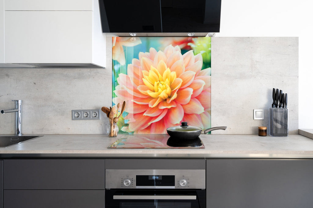 Pink Rose Tempered Glass Backsplash-BacksplashArtworks