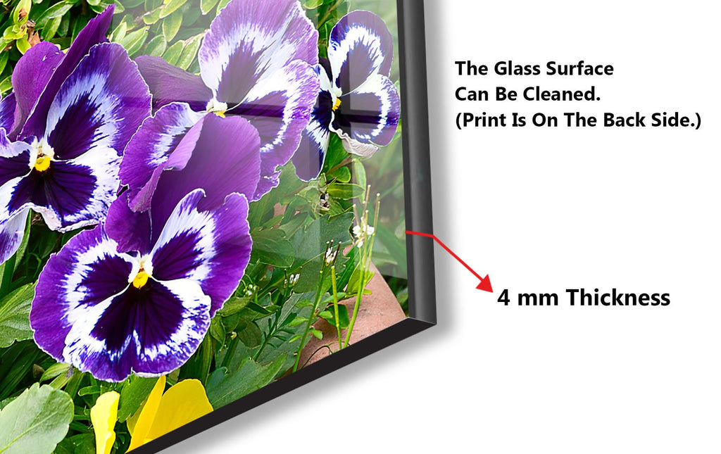 Botanical Floral Tempered Glass Backsplash-BacksplashArtworks