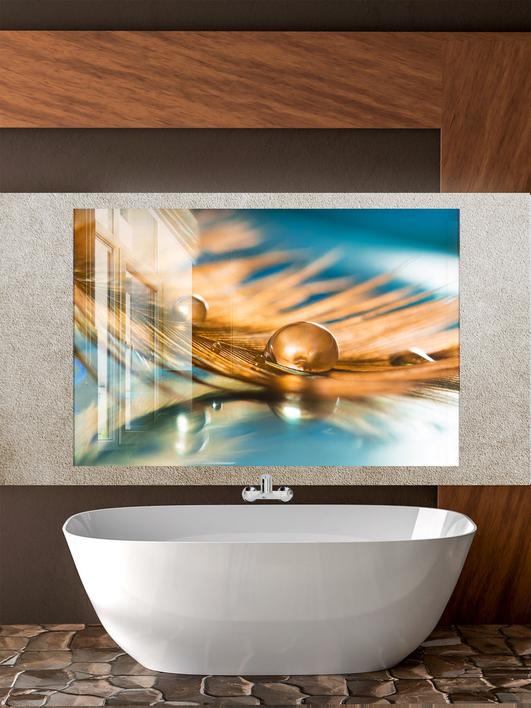 Elegant Water Droplet - Glass Kitchen Backsplash-BacksplashArtworks