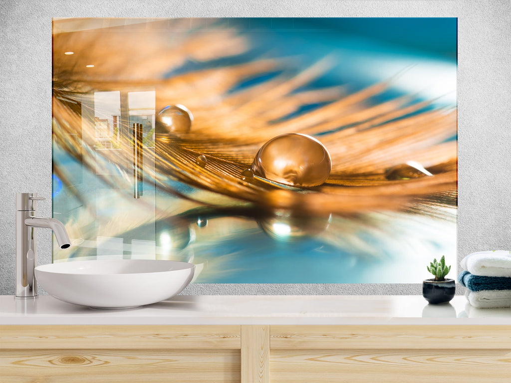 Elegant Water Droplet - Glass Kitchen Backsplash-BacksplashArtworks