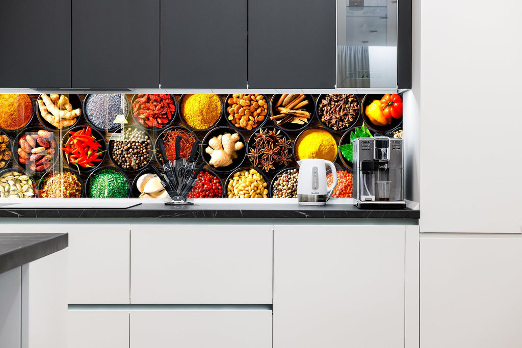 Exotic Spice Market Wall Art - Tempered Glass Kitchen Backsplash-BacksplashArtworks