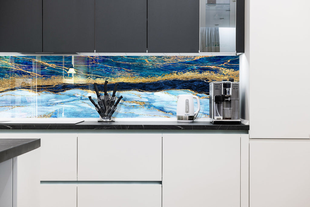 Abstract Tempered Glass Backsplash-BacksplashArtworks