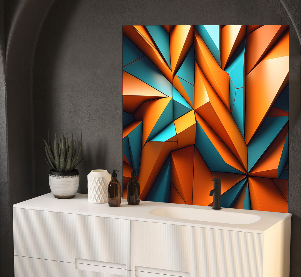 a painting on a wall next to a white dresser