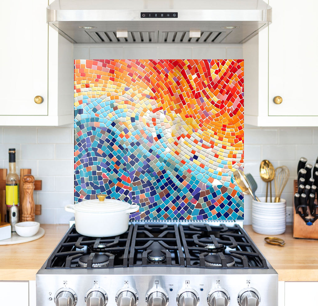 a stove top oven sitting inside of a kitchen