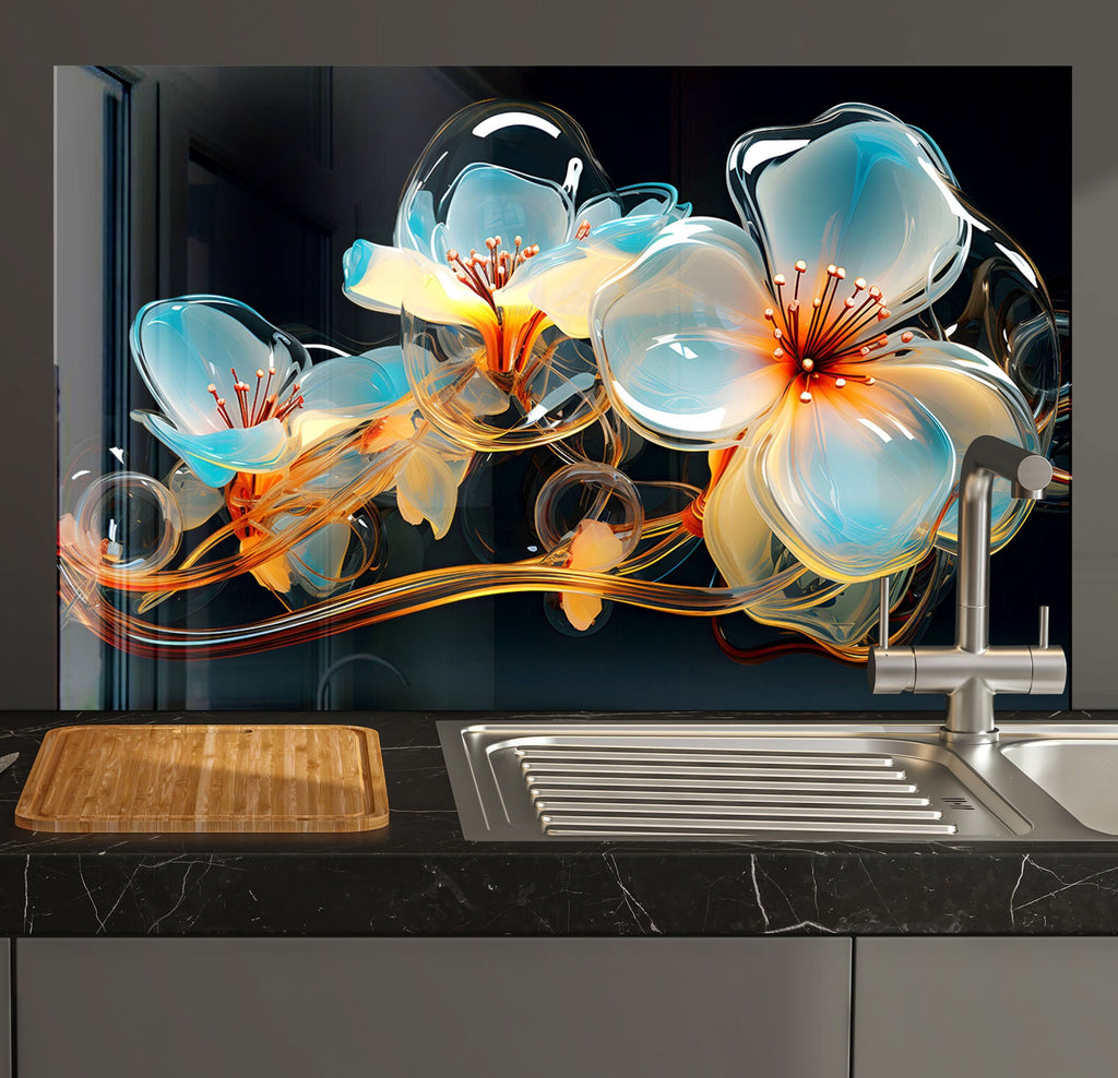 Orchid Tempered Glass Backsplash-BacksplashArtworks