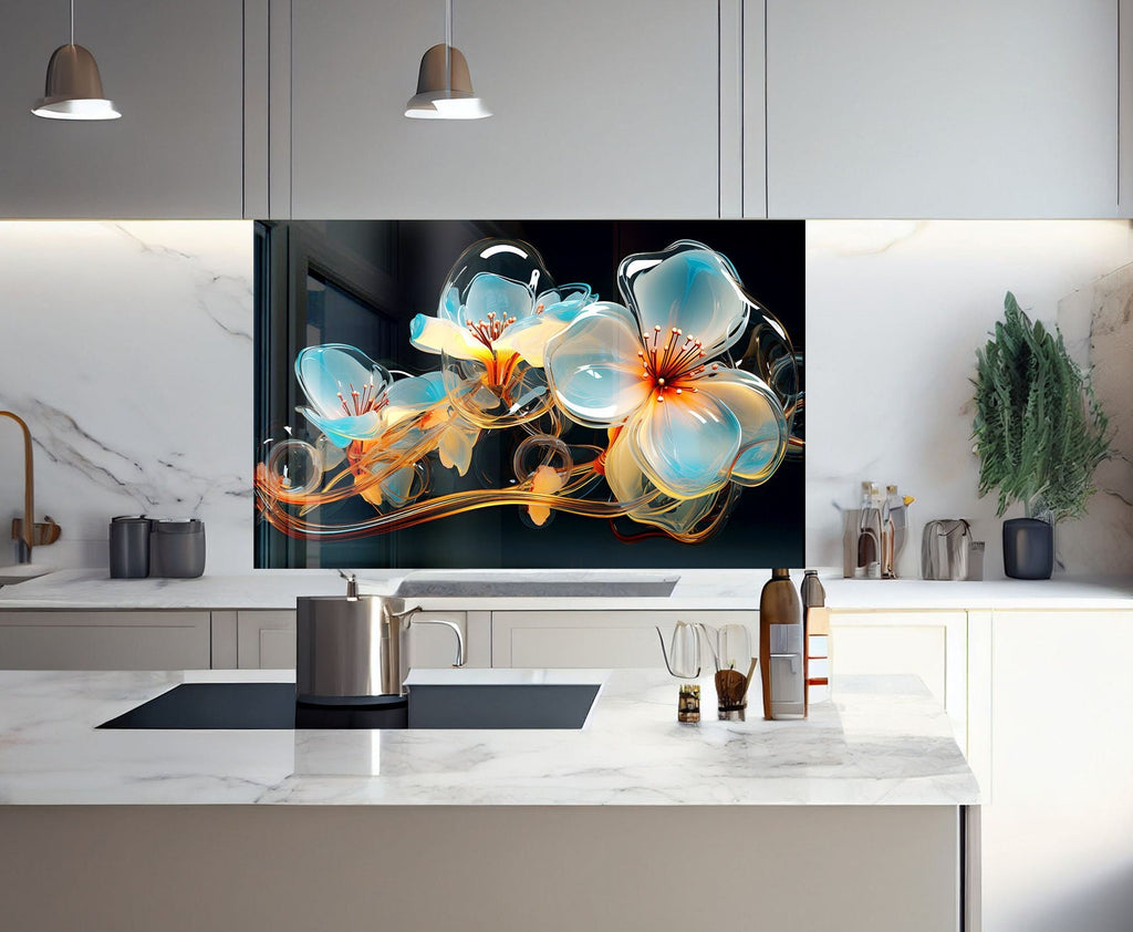 Orchid Tempered Glass Backsplash-BacksplashArtworks