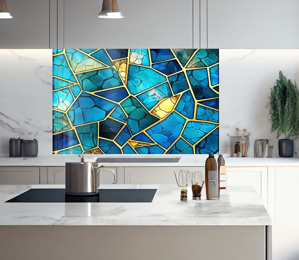 Neon Fantasy Stained - Tempered Glass Kitchen Backsplash-BacksplashArtworks