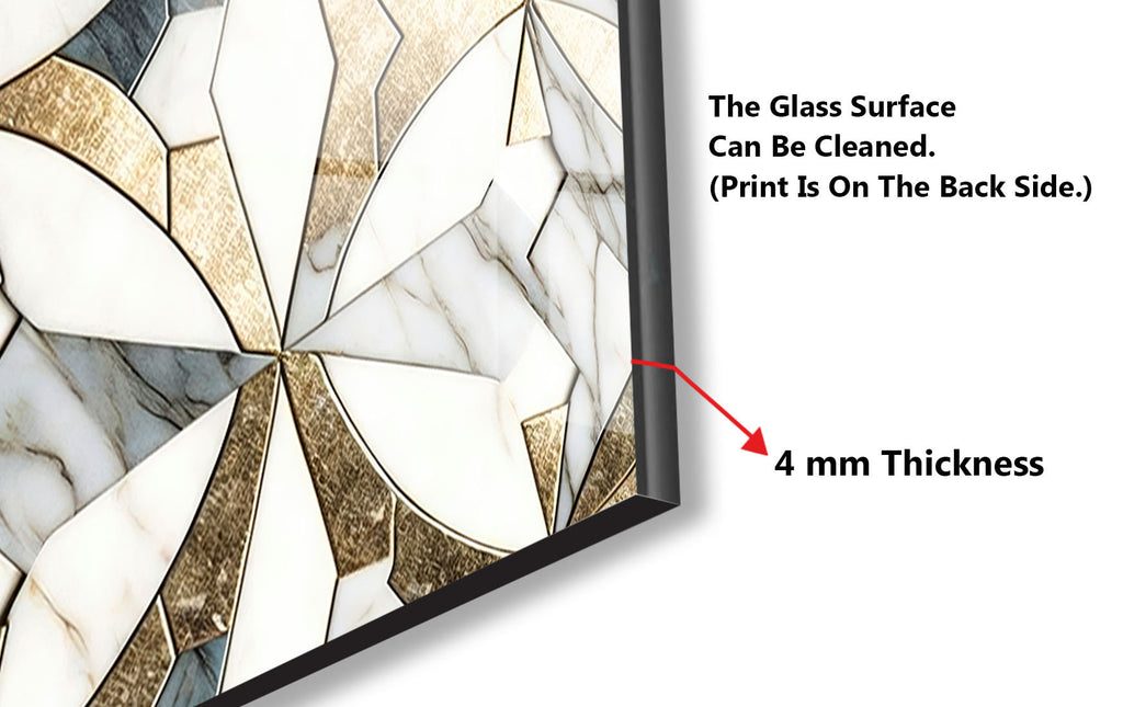 a close up of a stained glass window with measurements