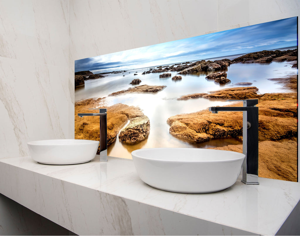 two white bowls sitting on top of a counter