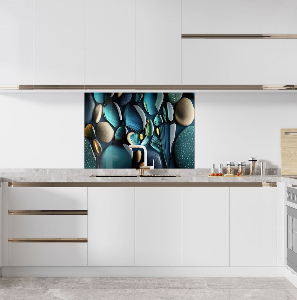 Zen Spa Stones Tempered Glass Backsplash-BacksplashArtworks