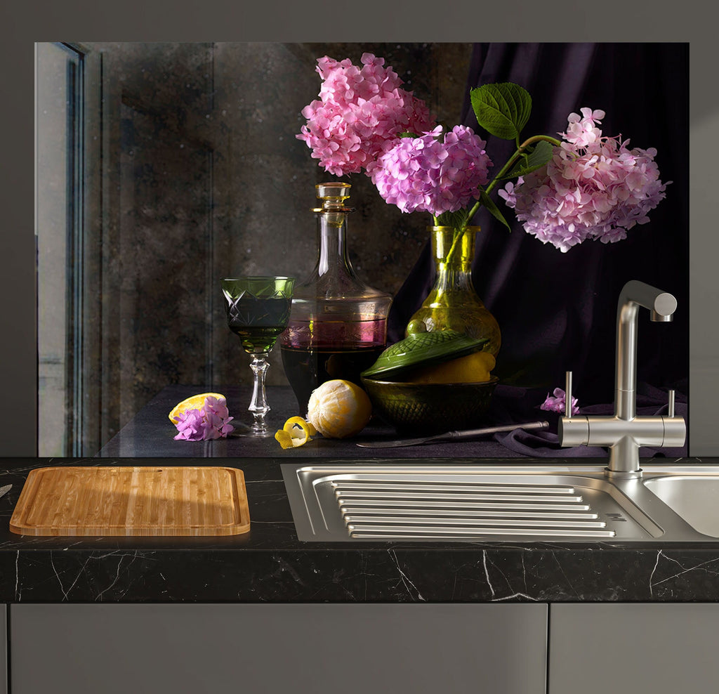 Roses Tempered Glass Backsplash-BacksplashArtworks