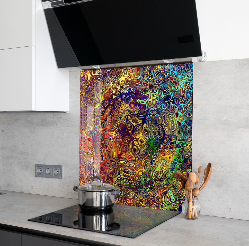 Abstract Tempered Glass Backsplash-BacksplashArtworks