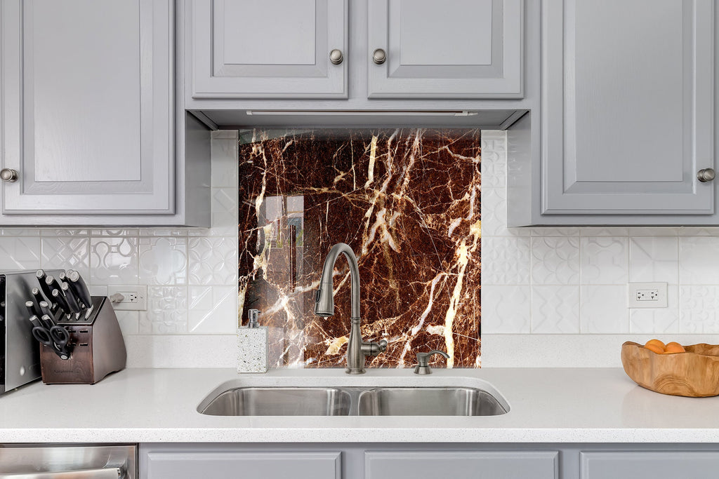 Cocoa Bliss - Glass Kitchen Backsplash-BacksplashArtworks