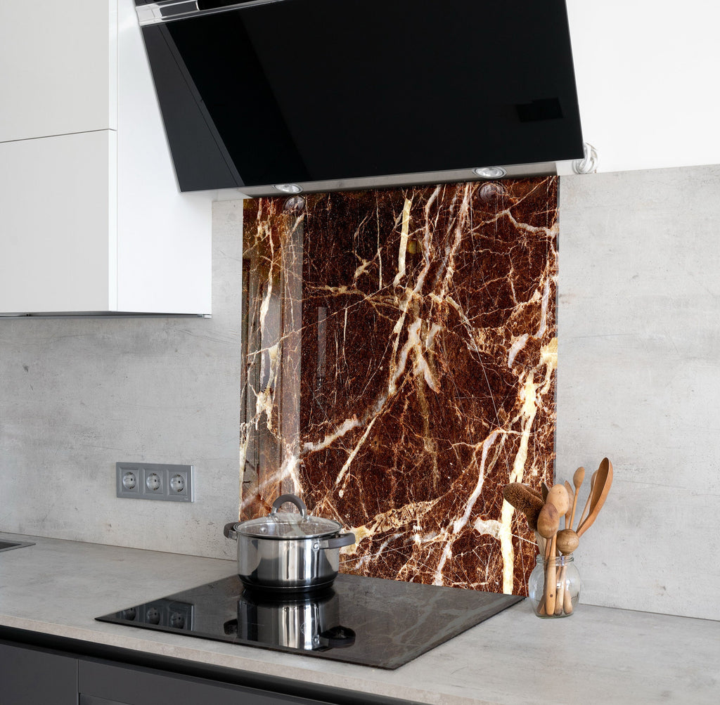 Cocoa Bliss - Glass Kitchen Backsplash-BacksplashArtworks